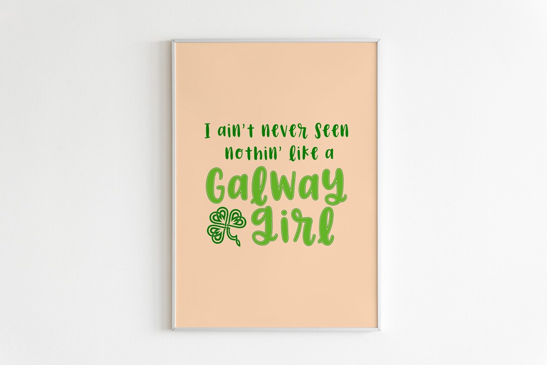 Galway Girl Lyrics Print Steve Earle/The Elders Wall Decor Irish ...