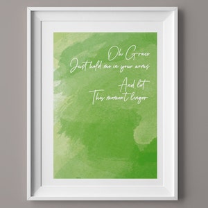 DIGITAL PRINT Song Lyrics Music Dubliners - Grace Irish Celtic Dubliners Traditional Art (Oh Grace just hold me in your arms