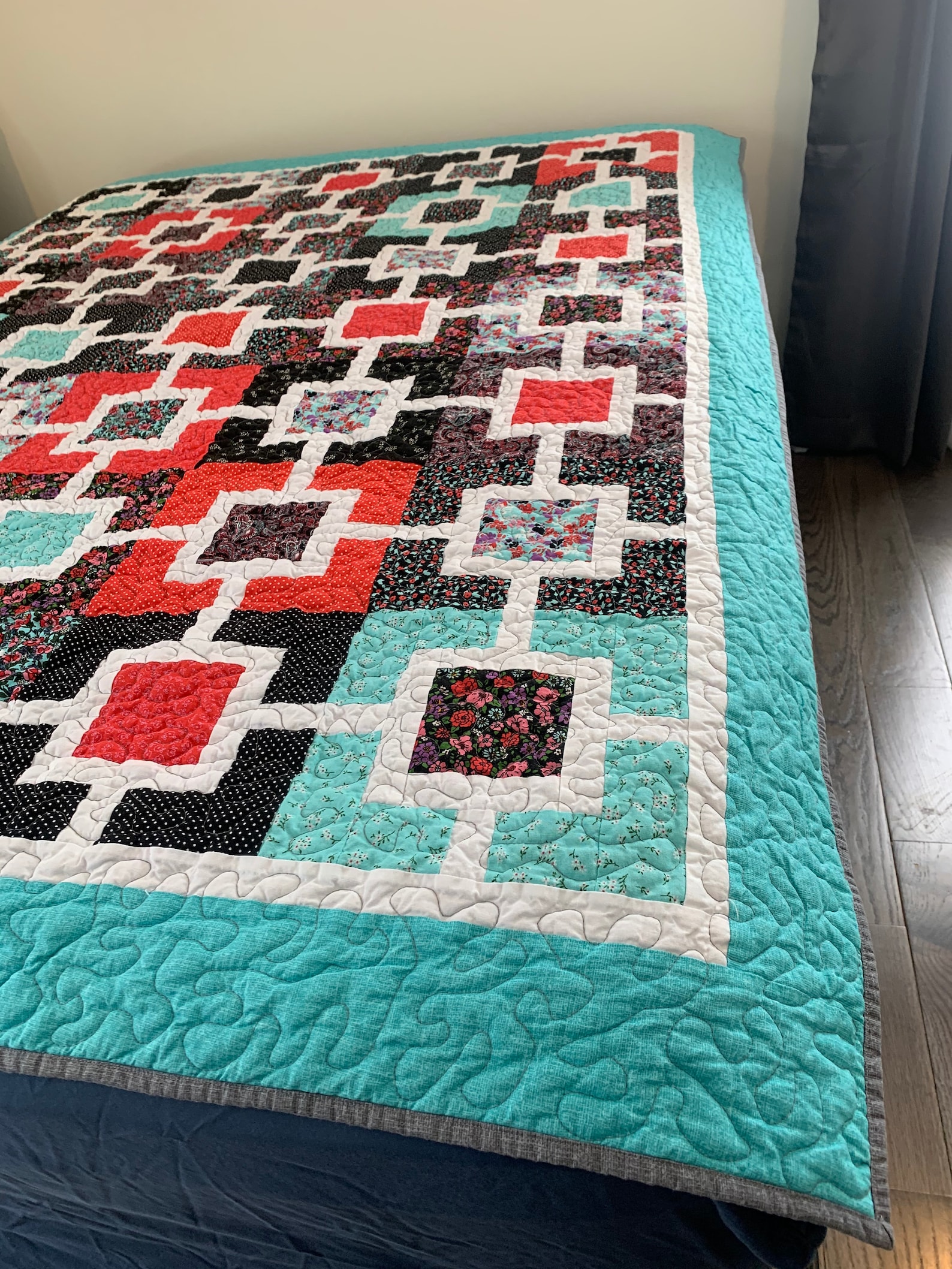 Throw Size Quilt Garden Fence Pattern Quilt Etsy