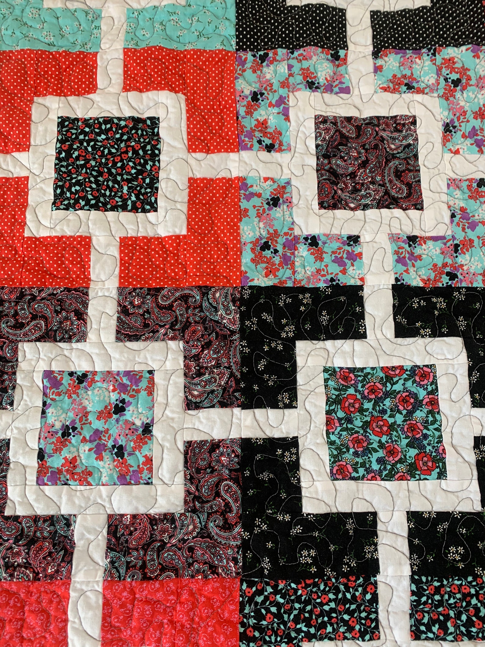 Throw Size Quilt Garden Fence Pattern Quilt Etsy