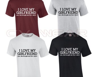 amo a mi novia sí me compró esta camiseta día de san Valentín su regalo de amor pareja moda tumblr regalo