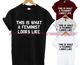 Así es como se ve una camiseta feminista de gran tamaño que pierde el ajuste eslogan de moda femenina cita nueva