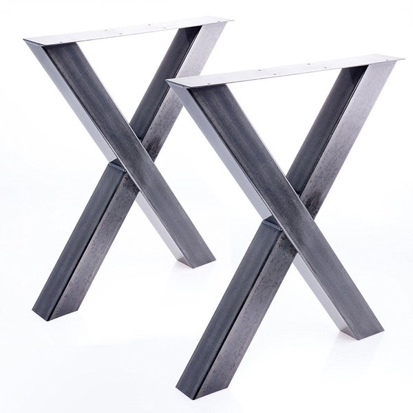 Bentatec 2 x Tischgestell in X Form im Stahl Design