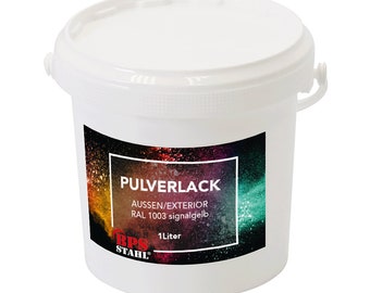 Pulverlack/Pulverbeschichtung 1 Liter Eimer (Signalgelb (RAL 1003))