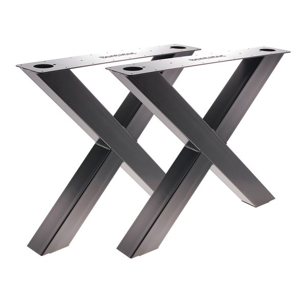 2 Stück Tischgestell X100/100 Schwarz X Gestell Kreuzgestell Tischbeine Loft Industriedesign Tischplatte