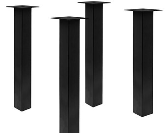 Bentatec set of 4 straight table legs 80/80 black matt table legs table runners coffee table