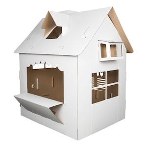 Casetta in cartone per bambini, casetta da giardino, fai da te, da costruire e colorare, 3+