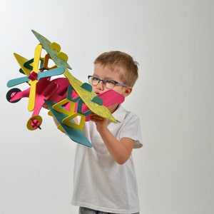 Avión de juguete, avión de cartón, bricolaje, avión, avión de cartón, avión ecológico, regalos de avión, juguete ambiental, juguete para colorear