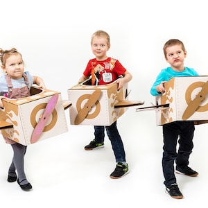 Pequeno super avião, DIY, 3+, avião de papelão, para aniversário e festa, brinquedo para crianças, brinquedo para colorir, brinquedo infantil, ecológico