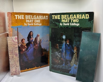 The Belgariad Parts One and Two, Books One through Five, by David Eddings - Secondhand Book and Bookmark Gift Set