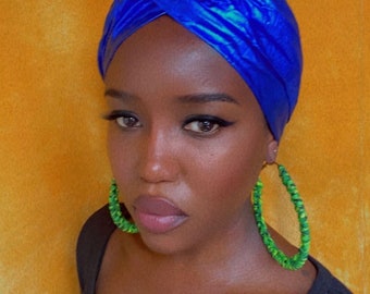 Handmade Satin-Lined Hair Turban Hair Cover - Protective Styling & Costume