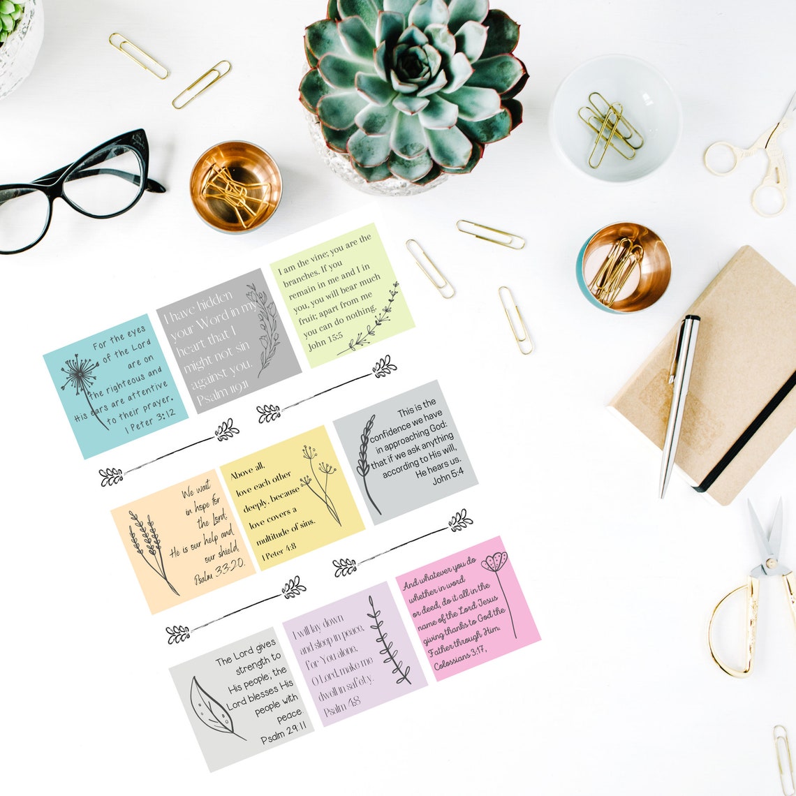 Print Your Own Scripture Cards Printable Bible Journaling | Etsy