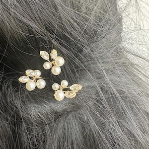 Pearl Wedding Hair Pins Bridal Hair Clip Comb Gold Pearl Headpiece Wedding Hair Piece Bridesmaid Hair