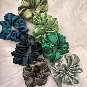 Sage Green Silk Scrunchies Hair Tie Soft Satin Elastic Hair Tie Scrunchies Homemade Scrunchy Gifts For Her Under 20 holiday gift
