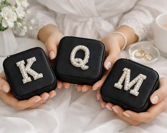 Pearl Initial Monogram Jewelry Box Maid of Honor Proposal Bridesmaid Jewelry Box Personalized Gift Bridesmaid Proposal Gift Graduation
