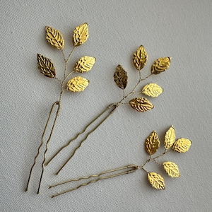 Bridal Leaf Hair pins Gold Silver Hairpiece Wedding Hair comb Bridal Headpiece Gold Hair Vine Leaf Hair Clips