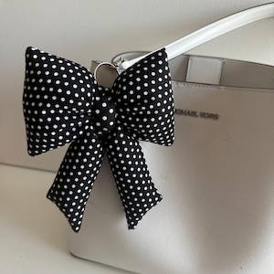 Puffy Bow Bag Charms Puff Bow Keychain Cute Handbag Cotton Keychains for Purse Summer Keychain Handmade Bag Charms