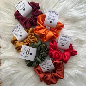 Silk Satin scrunchie Hair Accessories Ponytail scrunchie bridesmaid proposal Silk Pure Mulberry Scrunchies holiday gift