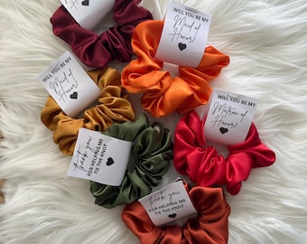 Silk Satin scrunchie Hair Accessories Ponytail scrunchie bridesmaid proposal Silk Pure Mulberry Scrunchies holiday gift