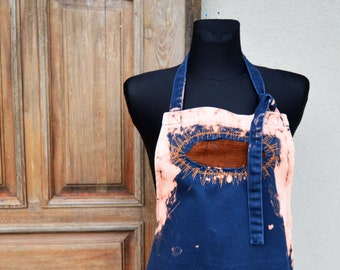 Denim apron Personalized pinafore apron dress