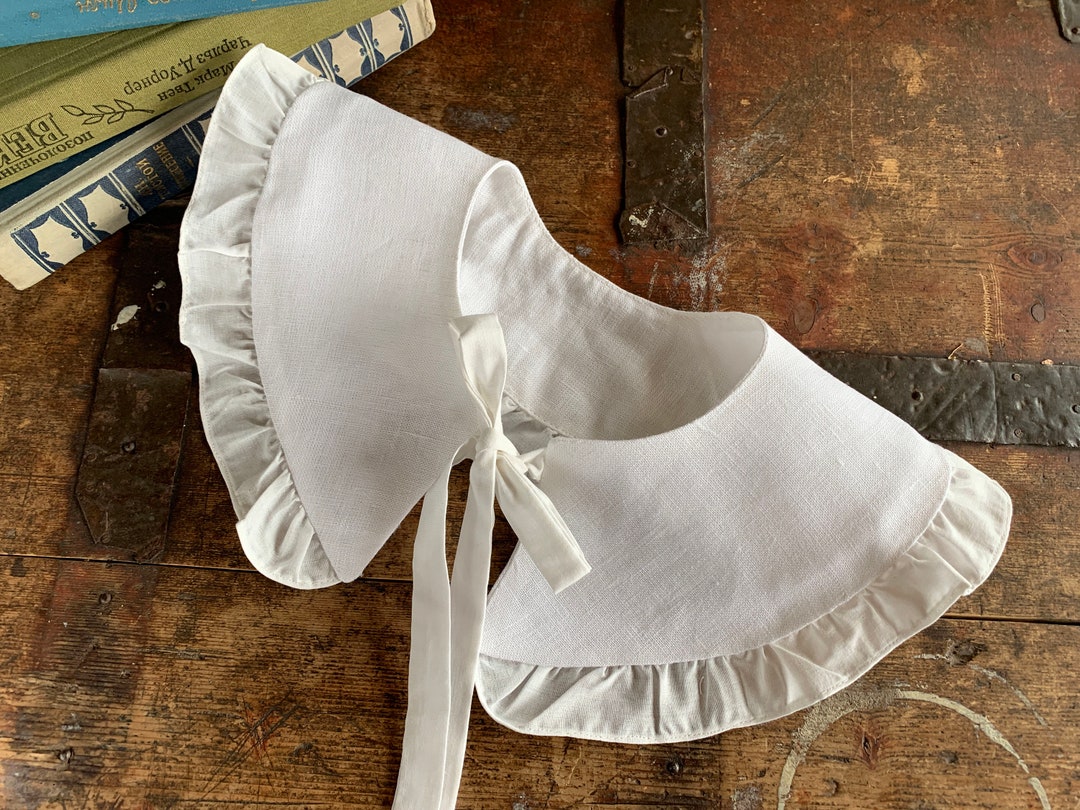 Faux Collar - Peter Pan Ruffle - Pink Stripe