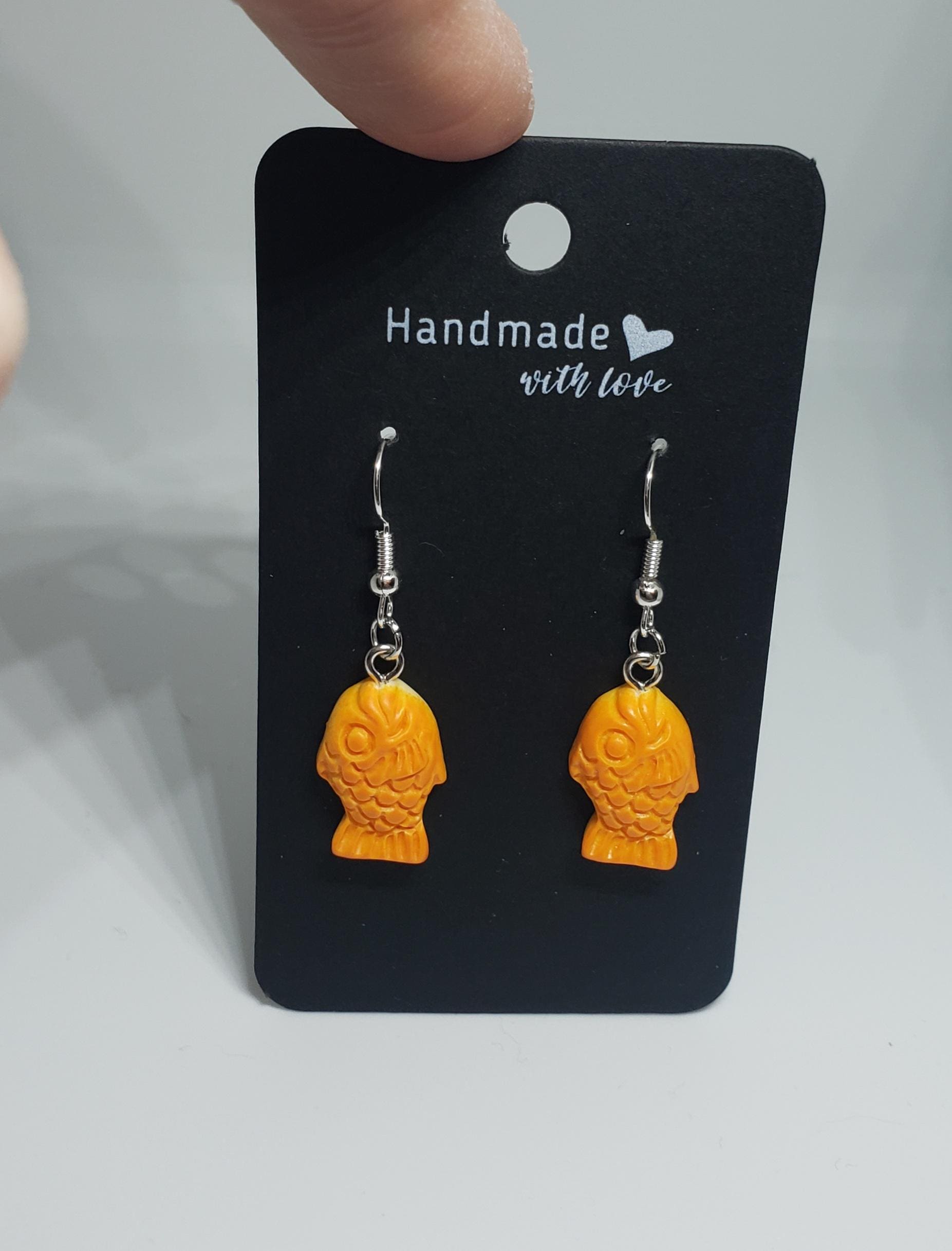Miniature Taiyaki Fish Earrings, Japanese street food earrings, Miniature food earrings, funny earrings, quirky earrings, Japanese fish