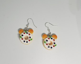 Donut Earrings, Kawaii Earrings, Cute resin earrings, Miniature food earrings, Pastry Donut earrings, Food earrings, Gifts for baker,