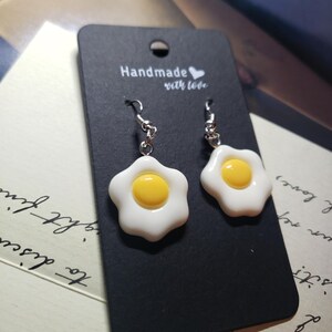 Fried Egg Earrings, fun earrings, funny earrings, food earrings, gifts for chef, gift for cook, quirky earrings, whimsical earrings,
