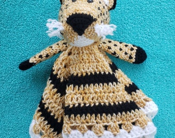 Crochet Leopard LOVEY pattern, crochet pattern baby lovey, crochet leopard blanket, animal comforter,