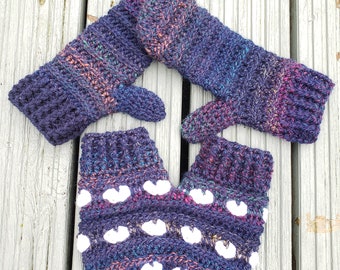 Heart Hold my Hand mitten SET, digital pattern only, crochet,  couples mitten, double mitten, couple, hand holding mitt. Novely mitten set.