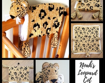 LEOPARD COT BLANKET pattern, leopard baby blanket, digital download pdf, crochet baby blanket, crochet animal baby blanket, animal blanket,