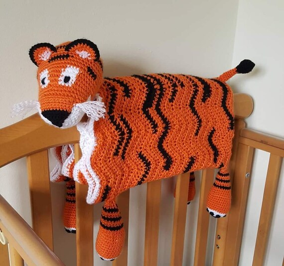 Tiger Baby Blanket Pattern Only Crochet Tiger Baby Blanket Animal Baby Blanket Crochet Animal Blanket Crochet Tiger Tiger Blanket Etsy Canada