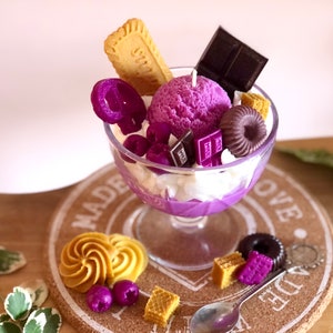 Sundae ice cream candle, desert candle, best gift, unique birthday gift, soy wax hand made food candles, mothers day gift