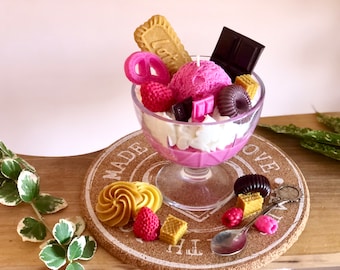 Vela de helado, el mejor regalo, regalo de cumpleaños único, velas de comida hechas a mano con cera de soja, regalo de aniversario