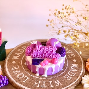 Geburtstagskerze, einzigartiges Geburtstagsgeschenk, Sojawachs handgefertigte Lebensmittelkerzen, Geburtstagsgeschenk
