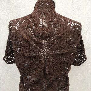 Brown Silk crochet Bolero