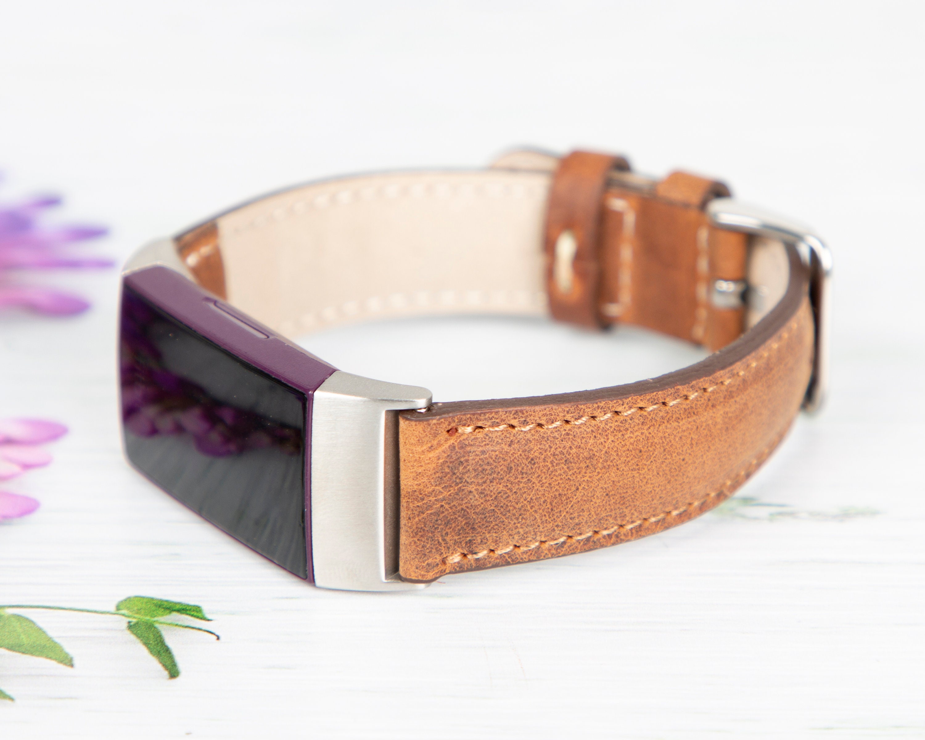 Brown Vegan Leather Fitbit Charge 3 Charge 4 Band Hippie Wrap