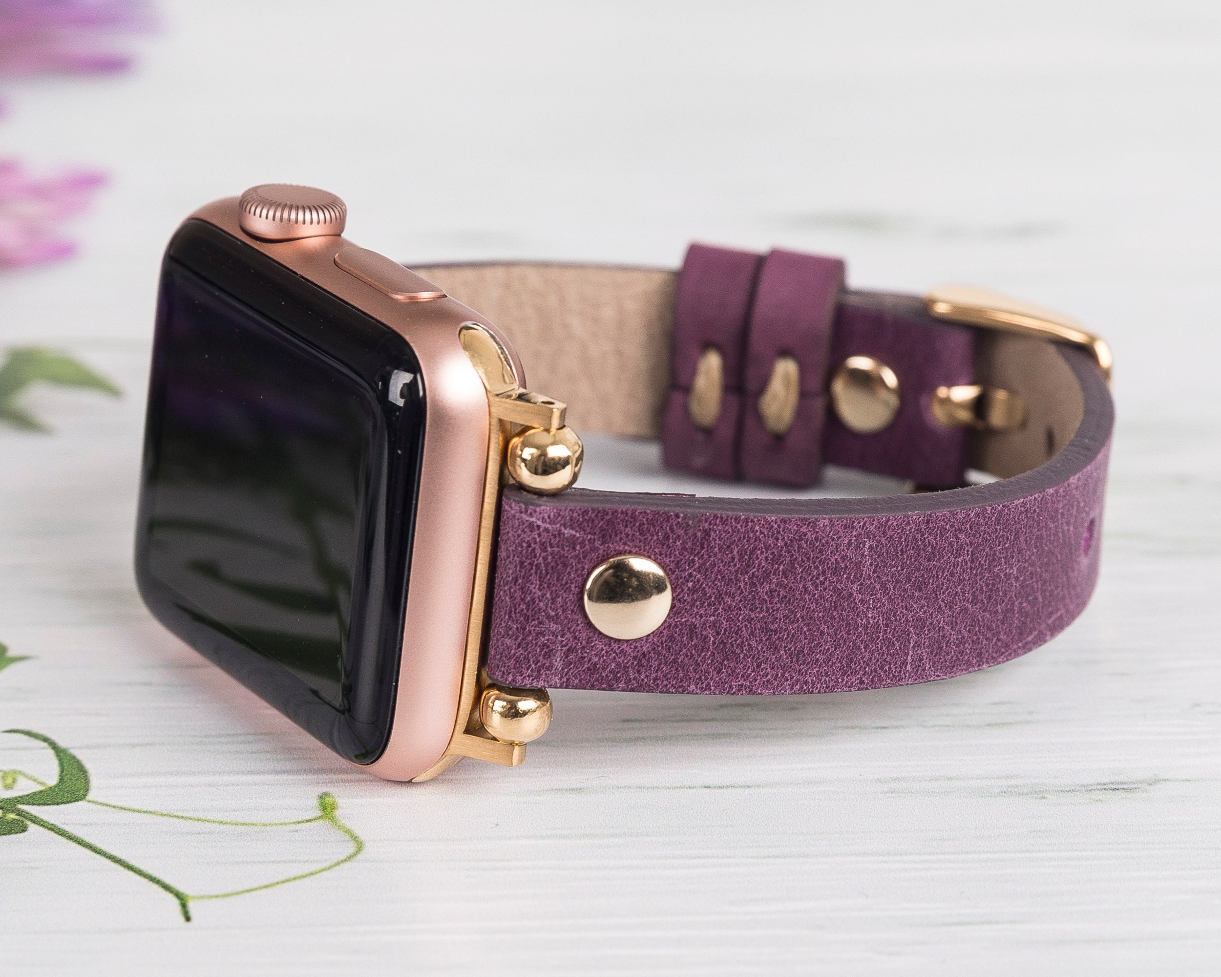 Leather Apple Watch Band for 38mm 40mm 41mm 42mm 44mm 45mm 49mm, Slim Strap  for Iwatch Series 9 8 7 6 5 4 3 2 Ultra, Valentines Day Gift - Etsy