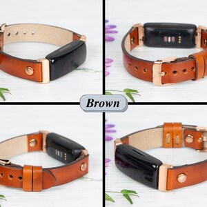 Fitbit inspire 3 2 Leather Watch Band, Watch Strap for Women, Fitbit Inspire 1 HR Bands image 5
