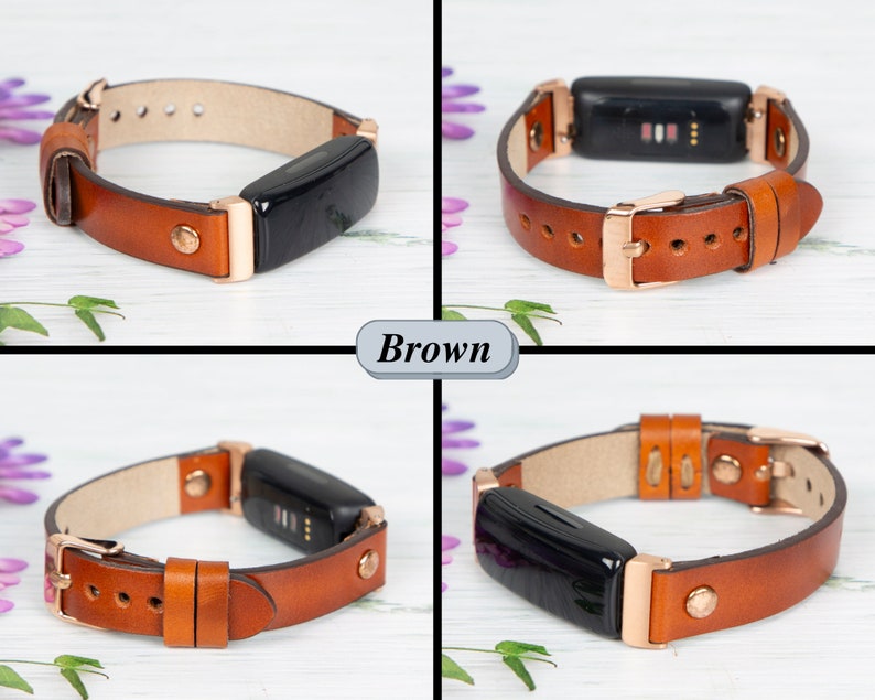 Fitbit inspire 3 2 Leather Watch Band, Watch Strap for Women, Fitbit Inspire 1 HR Bands image 5