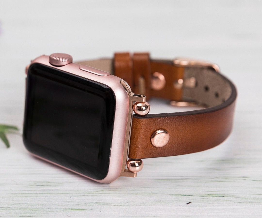 Slim iWatch Leather Band Women Strap for Apple Watch Series 9 8 7