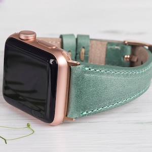 Leather Apple Watch Band 40mm 41mm 42mm 44mm 45mm 46mm 49mm, Slim Design Watch Strap for iWatch Series 10 9 8 7 6 5 4 Ultra 2, Birthday Gift