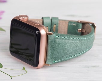 Leather Apple Watch Band 38mm 40mm 41mm 42mm 44mm 45mm 49mm, Slim Design Watch Strap for iWatch All Series, Birthday Anniversary Gift