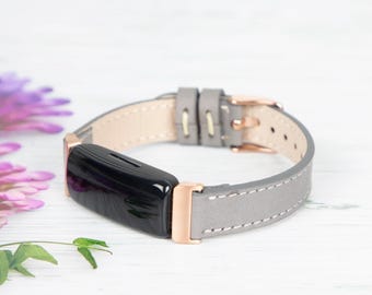 Slim Leather Fitbit inspire 3 2 1 HR Watch Band, Fitbit Charge 6 5 4 Bands Women, Fit bit Bracelet Gift