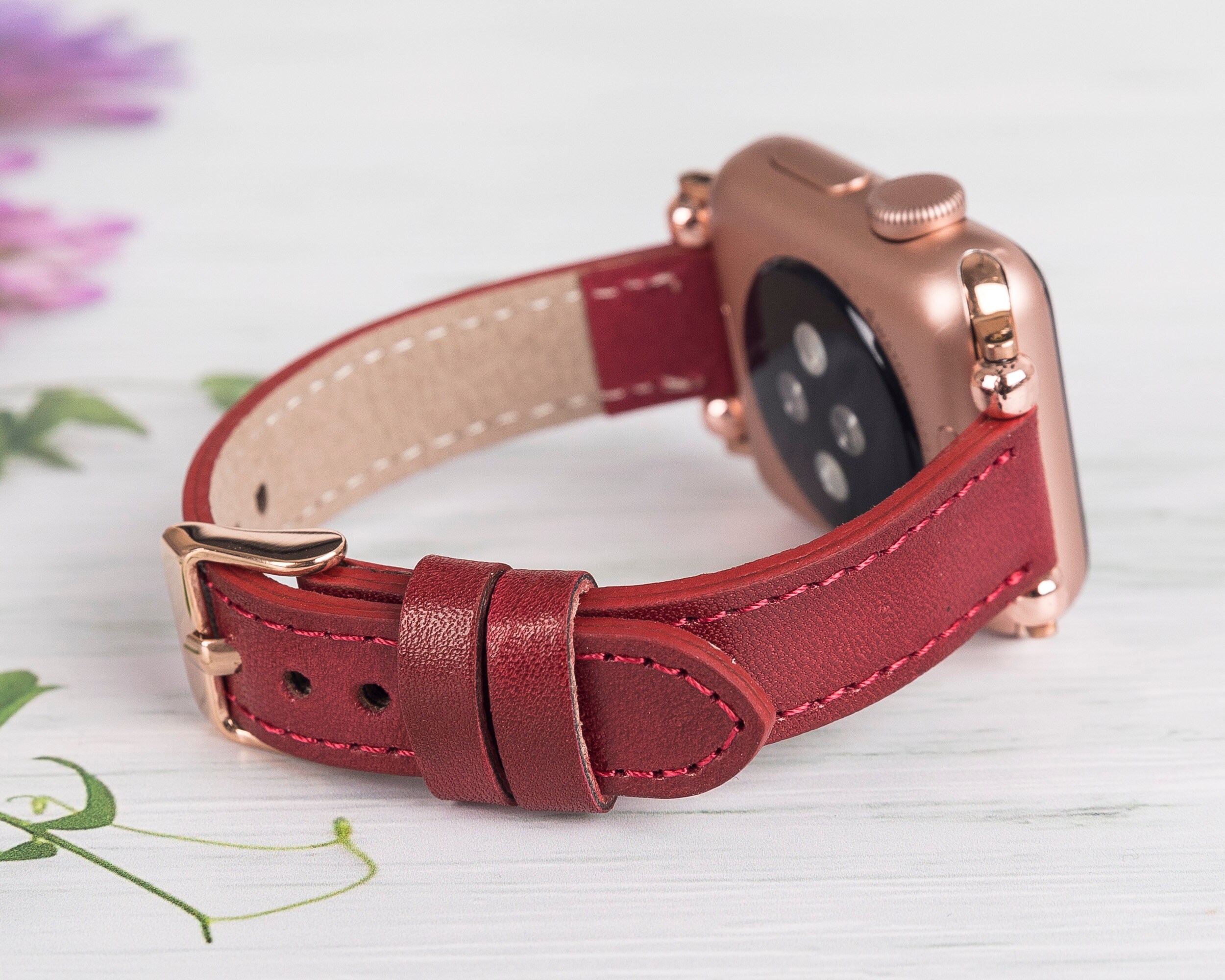 Handmade Leather Apple Watch Strap for 38mm 40mm 41mm 42mm Etsy