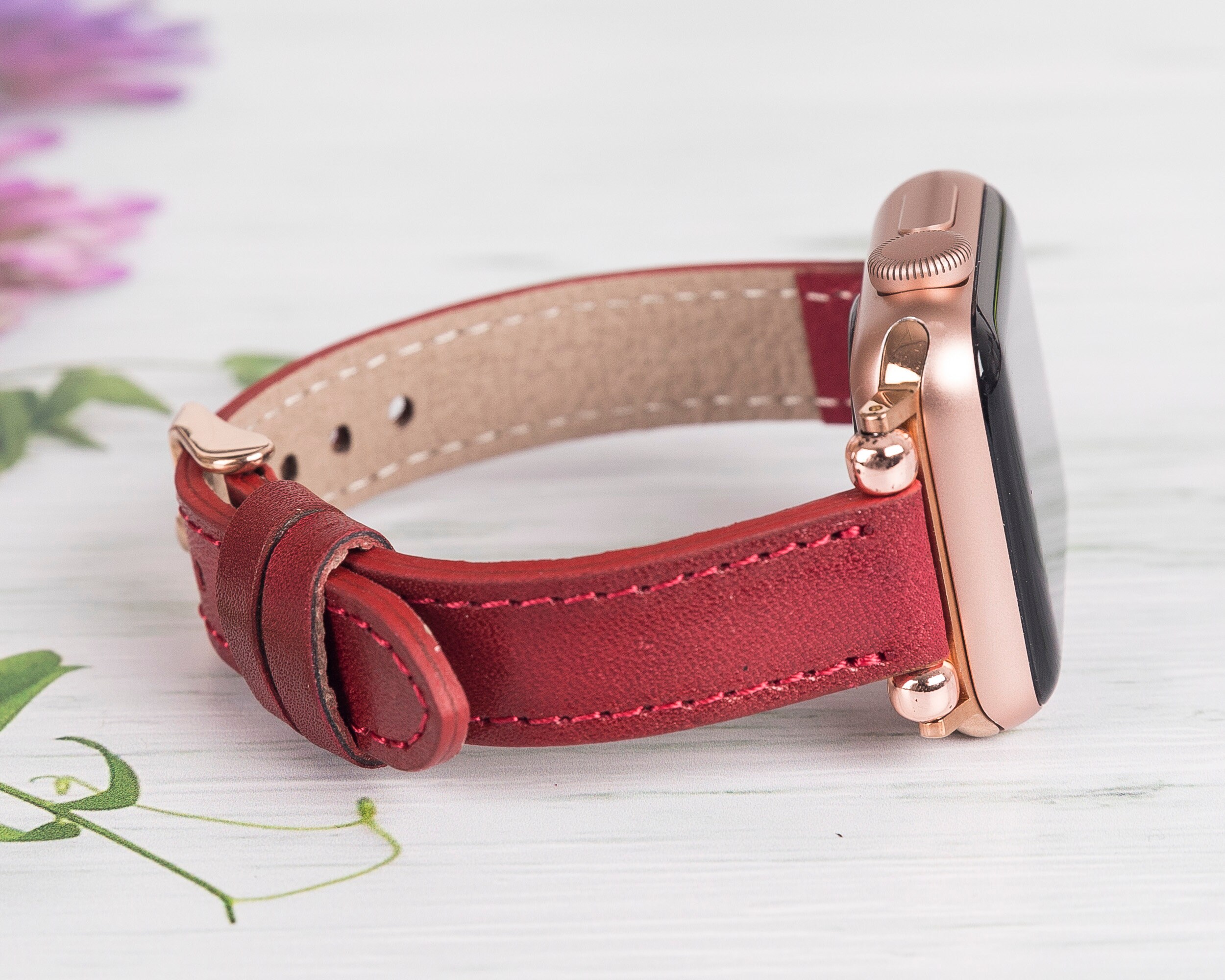 Handmade Leather Apple Watch Strap for 38mm 40mm 41mm 42mm Etsy