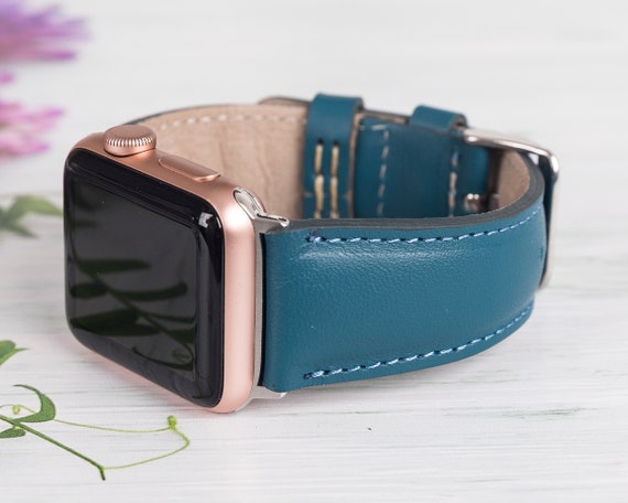 Navy Epi Leather Apple Watch Strap Band 38mm 40mm 41mm 42mm 44mm 45mm 49mm