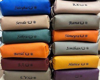 Personalized Full-Grain Leather Pencil Case, Zipper Pen Pouch