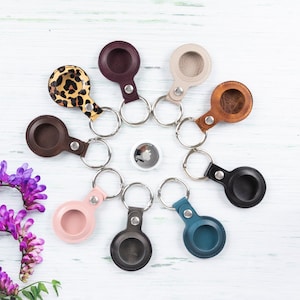 Porte-clés Airtag en cuir personnalisé, Porte-clés Airtag en cuir véritable, Housse en cuir personnalisée Airtag, Porte-clés, Cadeau d'entreprise