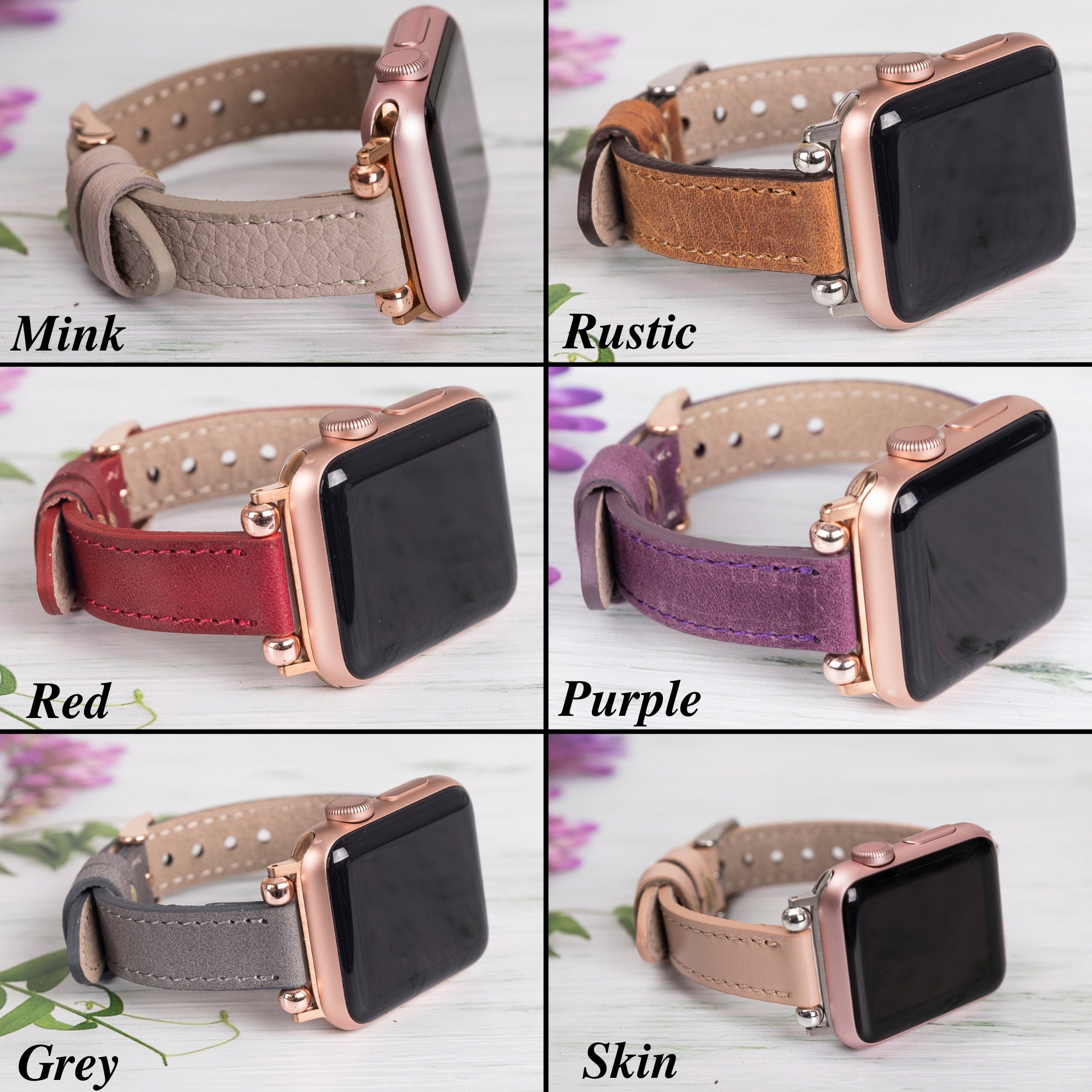 Handmade Leather Apple Watch Strap for 38mm 40mm 41mm 42mm Etsy